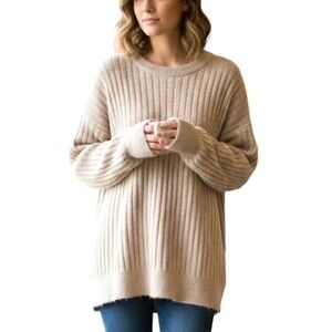 Arie pink Ribbed oversized Sweater size small